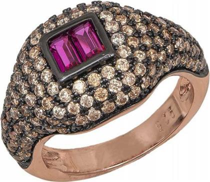 Ροζ επίχρυσο δαχτυλίδι Royal Signet 925 40053912 40053912 Ασήμι Honor Omano