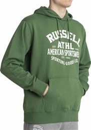 Russell Athletic Ανδρικό Φούτερ με Κουκούλα και Τσέπες Πράσινο