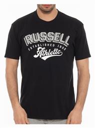 Ανδρικό T-shirt Μαύρο με Λογότυπο Russell Athletic