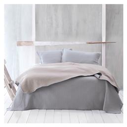 Jazz Σετ Κουβερλί Υπέρδιπλο Microsatin 01 Grey-Beige 220x240cm Rythmos