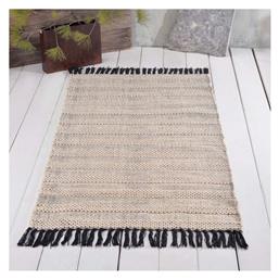 Juno Χαλί Διάδρομος Βαμβακερό με Κρόσια Μπεζ 70x140εκ. Rythmos