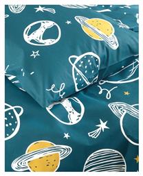 Saturn Σετ Παιδικές Μαξιλαροθήκες από 100% Βαμβάκι 50x70εκ. Πετρολ Rythmos