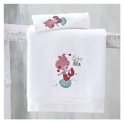Σετ Βρεφικές Πετσέτες 2τμχ Little Mermaid Ροζ Βάρους 450gr/m² Rythmos