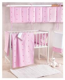 Σετ Βρεφική Παπλωματοθήκη με Μαξιλαροθήκη Young Heart Ροζ 110x160εκ. Rythmos