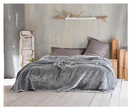 Velour Κουβέρτα Βελουτέ Υπέρδιπλη 240x260εκ. Γκρι Rythmos