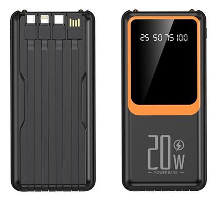 S113 Power Bank 10000mAh 20W με Θύρα USB-A και Θύρα USB-C Μαύρο - Tradesor