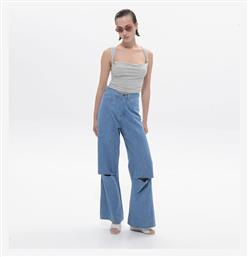 Ψηλόμεσο Γυναικείο Jean Παντελόνι Καμπάνα Mid Blue Sac & Co