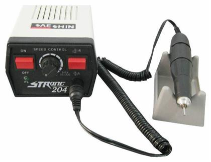 Strong 204 Τροχός Νυχιών Ρεύματος 35000rpm με Πεντάλ σε Γκρι Χρώμα 65W Saeshin