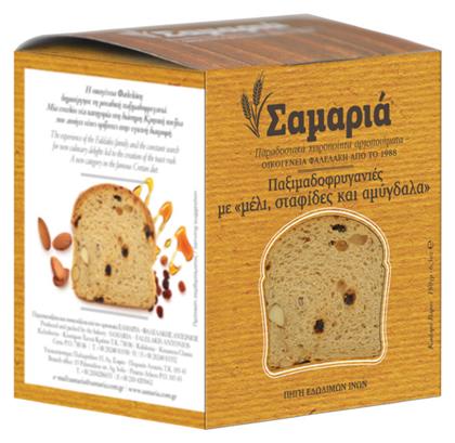 Φρυγανιές Σιταριού Παξιμαδοφρυγανιά Σταφίδες - Μέλι - Αμύγδαλο 180gr Κωδικός: 22900312 Σαμαριά