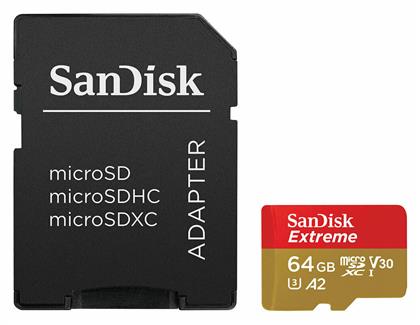 Extreme microSDXC 64GB Class 10 U3 V30 A2 UHS-I Sandisk