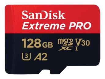 Extreme Pro microSDXC 128GB Class 10 U3 V30 A2 UHS-I Sandisk