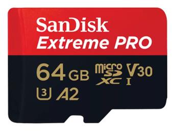 Extreme Pro microSDXC 64GB U3 V30 A2 UHS-I Sandisk