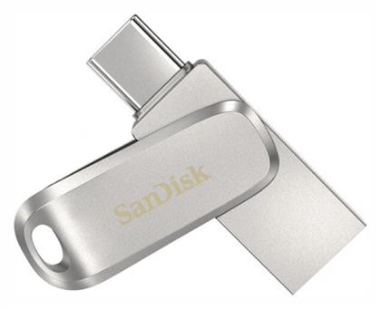 Ultra Dual Drive Luxe 128GB USB 3.1 Stick με σύνδεση USB-C Ασημί Sandisk