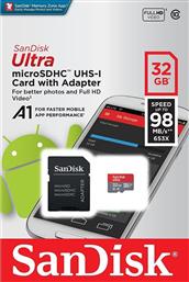 Sandisk Ultra microSDHC 32GB U1 A1 with Adapter από το e-shop