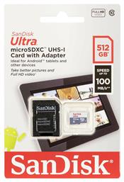 Ultra microSDXC 512GB Class 10 UHS-I με αντάπτορα Sandisk
