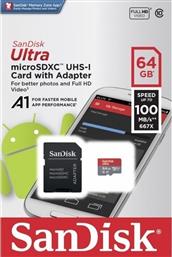 Sandisk Ultra microSDXC 64GB U1 A1 With Adapter Mobile από το e-shop