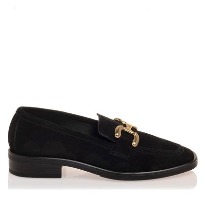 Δερμάτινα Γυναικεία Loafers σε Μαύρο Χρώμα Sante
