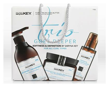 Trio Goes Deeper Soft & Definition Σετ Θεραπείας Μαλλιών με Σαμπουάν 3τμχ Saryna Key