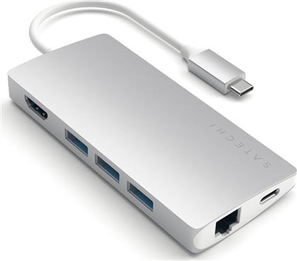 Satechi USB-C Docking Station με HDMI 4K PD Ethernet Ασημί (ST-TCMA2S) από το Mozik