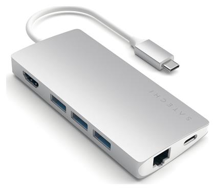Satechi USB-C Docking Station με HDMI 4K PD Ethernet Ασημί (ST-TCMA2S) από το Mozik