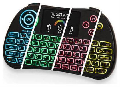 KW-03 Ασύρματο Πληκτρολόγιο με Touchpad Αγγλικό US Savio