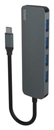 USB 3.1 Hub 4 Θυρών με σύνδεση USB-C Γκρι Savio