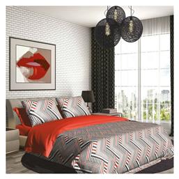 Lines Κουβερλί Υπέρδιπλο Βαμβακερό Κόκκινο 240x260cm SB Home
