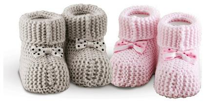 Σετ Δώρου για Μωρά ''Socks'' για Κορίτσι Γκρι-Ροζ για 0-6 μηνών 2τμχ SB Home