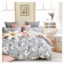 Σετ King Size 4τμχ 230x260εκ. με Λάστιχο Γκρι SB Home