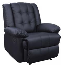 Scarlet Πολυθρόνα Relax Massage με Υποπόδιο από Δερματίνη Μαύρη 90x93x100cm - Zita Plus