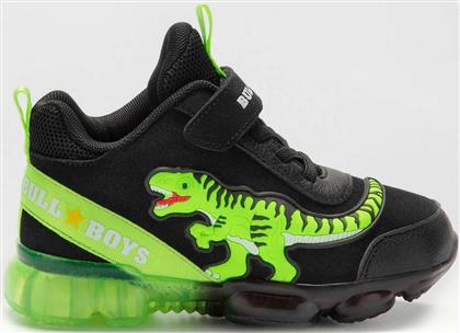 Παιδικό Sneaker High Dinosauro Midlights με Φωτάκια για Αγόρι Μαύρο Scarpa