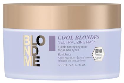 Μάσκα Μαλλιών BlondMe Cool Blondes Neutralizing Cool Blondes Neutralizing για Προστασία Χρώματος 200ml Schwarzkopf