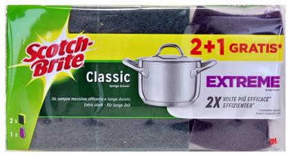 Σετ Σφουγγάρια Κουζίνας Classic & Extreme 3τμχ Scotch Brite
