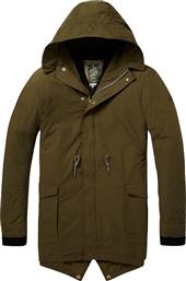 Scotch & Soda Ανδρικό Μπουφάν Παρκά για Χειμώνα Χακί από το Factory Outlet
