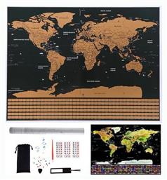 Scratch Map για Διακόσμηση Γραφείου από Γυαλί 82x59εκ. Aria Trade