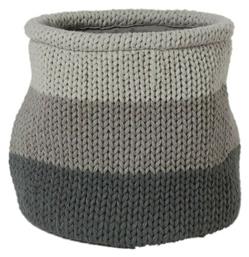 Knitted Basket Καλάθι Αποθήκευσης Υφασμάτινο Γκρι 20x20cm Sealskin