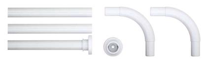 Βέργα Κουρτίνας Μπάνιου Γωνιακή με Βεντούζα από Ανοξείδωτο Ατσάλι Λευκή 80x170εκ. Sealskin