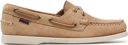 Docksides Flesh Out Suede Ανδρικά Boat Shoes σε Μπεζ Χρώμα Sebago