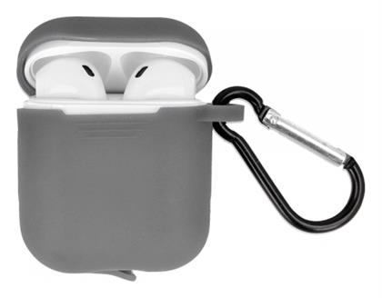 Θήκη Σιλικόνης με Γάντζο σε Γκρι χρώμα για Apple AirPods Senso