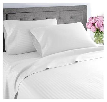 Σεντόνια Υπέρδιπλα Σετ Stripe White Tc300 Satin Cotton Blanc De Blanc 250x280 4τεμ - Blanc de Blanc
