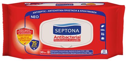 Antibacterial Αντισηπτικά Μαντηλάκια Χεριών 60τμχ Septona