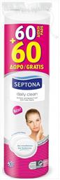 Daily Clean Round Στρογγυλοί Δίσκοι Ντεμακιγιάζ από 100% Βαμβάκι 120τμχ Septona