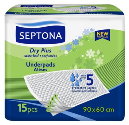 Dry Plus Υποσέντονα Ακράτειας με Άρωμα & 5 Στρώματα Προστασίας 60x90cm 15τμχ Septona