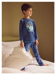 Παιδική Πιτζάμα Χειμωνιάτικη Βελούδινη Μπλε Sergent Major