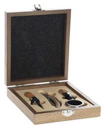 Σετ Αξεσουάρ Κρασιού Sommelier Box σε Ξύλινη θήκη 160753 4τμχ - Aria Trade
