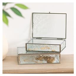 Σετ Μπιζουτιέρα Κουτί Γυάλινη 21.5x16.5x5.6cm - Spitishop