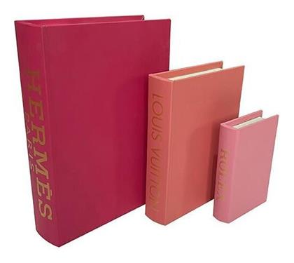 Σετ Διακοσμητικά Κουτιά σε Σχήμα Βιβλίου 3τμχ - Estheti