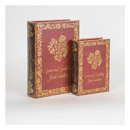 Σετ Διακοσμητικά Κουτιά Ξύλινα σε Σχήμα Βιβλίου 2τμχ - Estheti