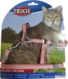 ΣΕΤ ΓΑΤΑΣ TRIXIE HARNESS WITH LEAD 26-37CM ΡΟΖ - Trixie