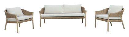 Σετ Σαλονιού 3τμχ Φυσικό Beige 22-0245 - Liberta